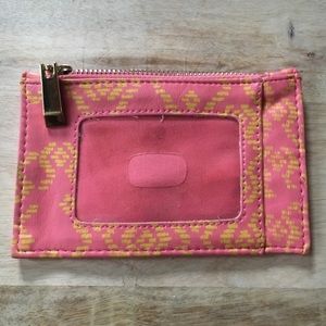 Pink and yellow mini wallet